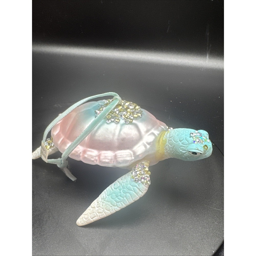 Glass Christmas Ornament Ocean Beach Sea Turtle